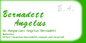 bernadett angelus business card